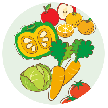 緑黄色野菜のイメージイラスト
